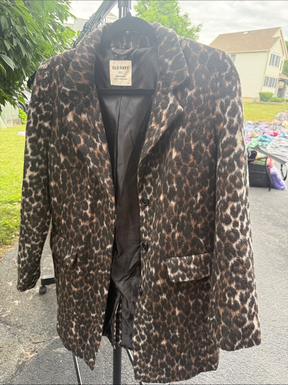 Old Navy Leopard Print Blazer Jacket in Brown and Black